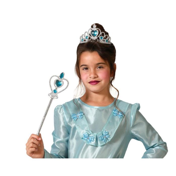 Tiara Princesa Con Varita Azul Mujer Niña