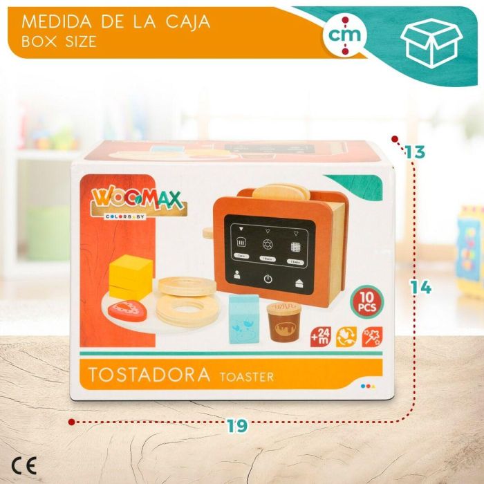 Tostadora de juguete Woomax 10 Piezas 18,5 x 12,5 x 7,5 cm (4 Unidades) 1 Tostadora de juguete Woomax 10 Piezas 18,5 x 12,5 x 7,5 cm (4 Unidades) 1