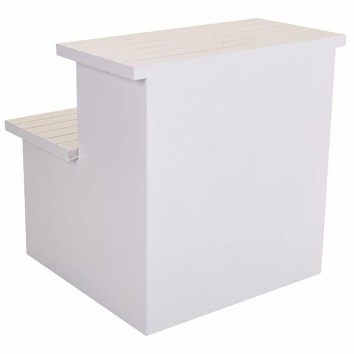 Banqueta Alexandra House Living Blanco Madera de Paulonia Madera MDF 34 x 34 x 34 cm Escalera 1