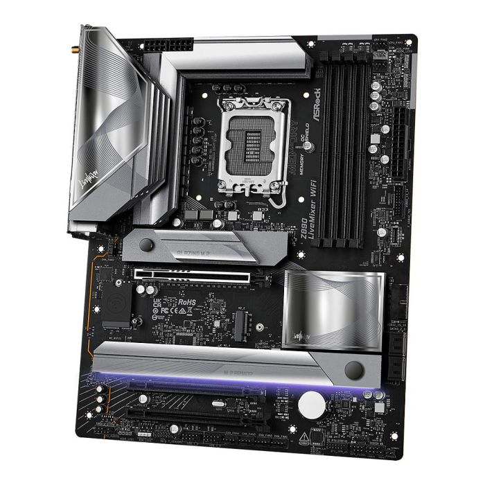ASRock Z890 Placa Base WiFi 7, Socket LGA 1851, Intel Core Ultra, DDR5, Bluetooth 5.4 ATX