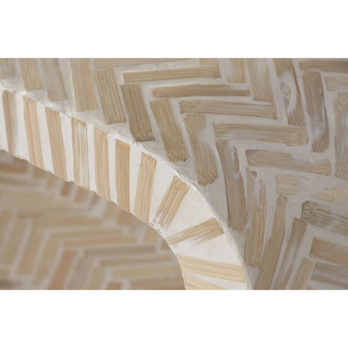 DKD Home Decor Consola Tropical Marron Blanco 30 x 70 x 120 cm Set de 3 Piezas Bambu y Resina Raviet 1