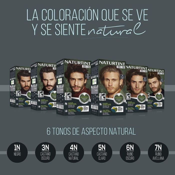 Naturtint #4N Castaño Natural Tinte Hombre Sin Amoniaco para Barba y Cabello Cobertura Canas 1 ud 5 Naturtint #4N Castaño Natural Tinte Hombre Sin Amoniaco para Barba y Cabello Cobertura Canas 1 ud 5