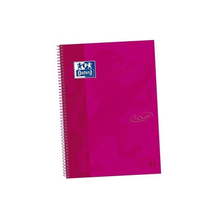 Cuaderno con Espiral Cuadriculado Oxford European Book 1 Touch 400075552/ A4+/ 80 Hojas/ Rosa
