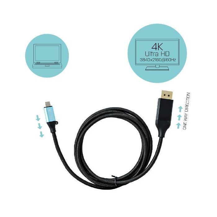 Cable Micro USB i-Tec C31CBLDP60HZ USB C Negro 1