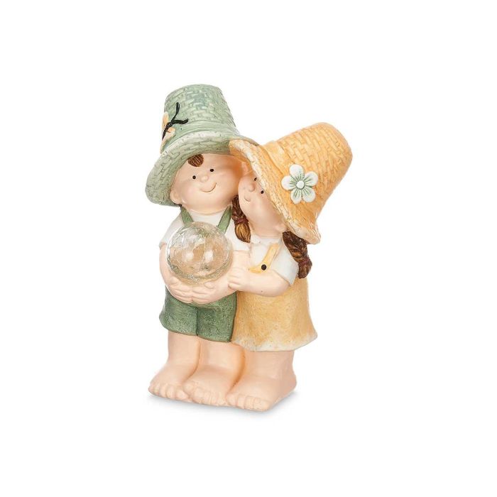Figura Solar Pareja Ibergarden 22.3x38x18 cm - Poliresina, Colores: Amarillo, Blanco, Verde (2 Unidades) 1 Figura Solar Pareja Ibergarden 22.3x38x18 cm - Poliresina, Colores: Amarillo, Blanco, Verde (2 Unidades) 1