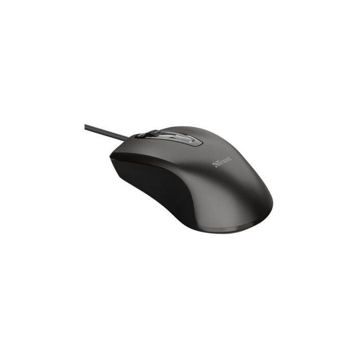 Trust Ratón Óptico Carve con Cable USB 1200DPI Ambidiestro 3 Botones Negro 1