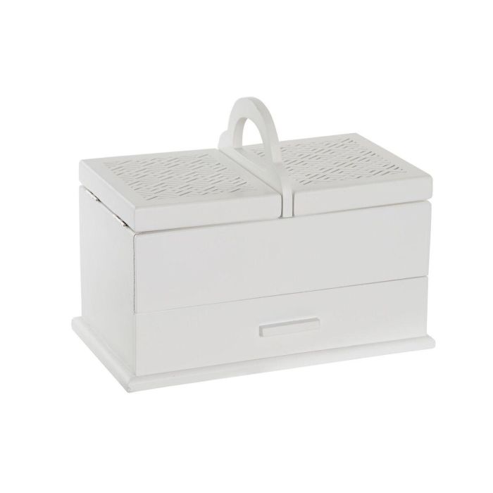 Joyero Romantico DKD Home Decor Rosa Palo Blanco 17 x 24 x 30 cm Joyero Romantico DKD Home Decor Rosa Palo Blanco 17 x 24 x 30 cm