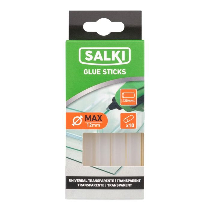 Salki 20430356 Barra de Cola Termofusible Universal Transparente Ø12 x 120 mm, Blíster 10 uds 1 Salki 20430356 Barra de Cola Termofusible Universal Transparente Ø12 x 120 mm, Blíster 10 uds 1