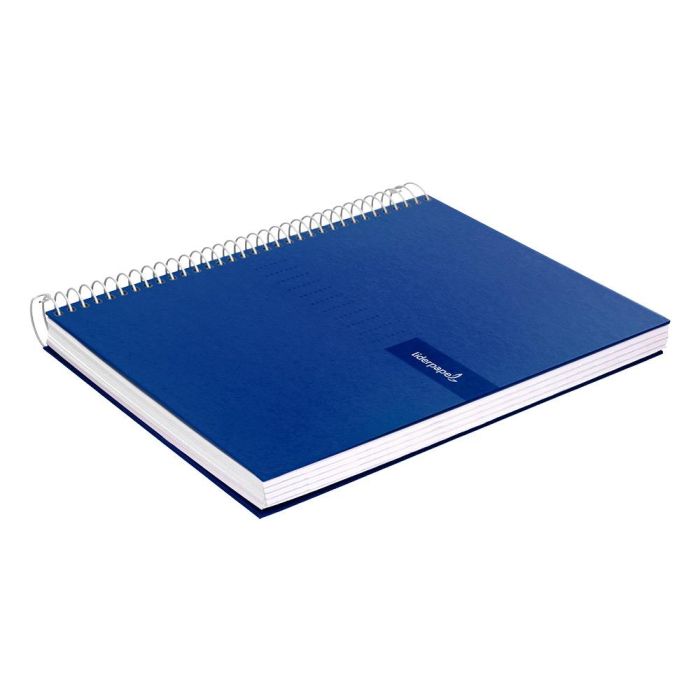 Cuaderno Espiral Liderpapel A4 Crafty Tapa Forrada 80H 90 gr Cuadro 4 mm Con Margen Color Azul Marino 6