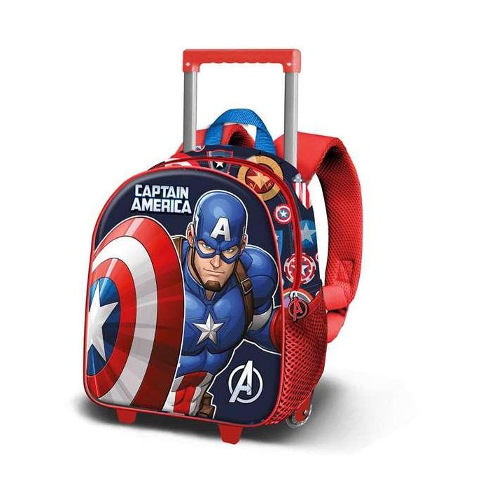 Marvel Capitán América Mochila Infantil 3D con Ruedas Pequeña Multicolor 7L 0 Marvel Capitán América Mochila Infantil 3D con Ruedas Pequeña Multicolor 7L 0