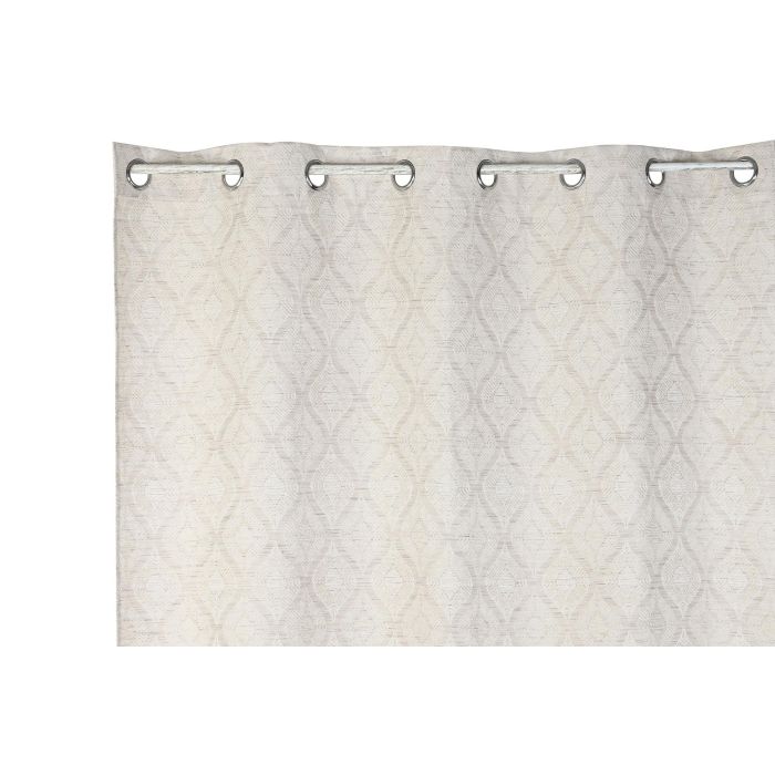 DKD Home Decor Cortina Tradicional Beige Poliester 260 x 260 x 140 cm Jaquard 8 Anillas 2