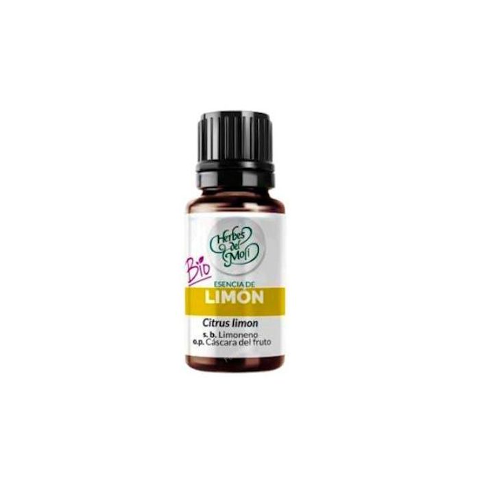 HERBES DEL MOLI Aceite Esencial Limón 10ml Ecológico - Antibacteriano, Digestivo, Difusión, Uso Oral y Tópico