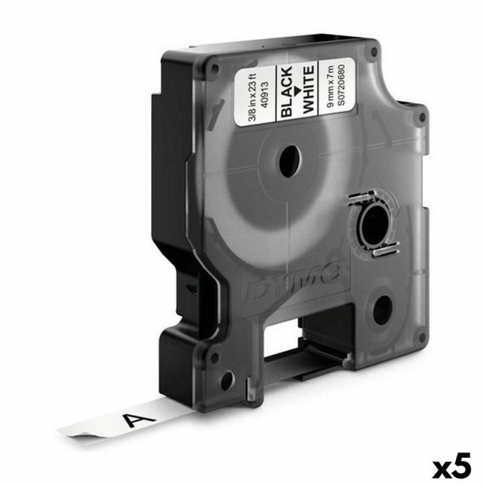 Cinta Laminada para Rotuladoras Dymo D1 41913 9 mm LabelManager™ Blanco Negro (5 Unidades) Cinta Laminada para Rotuladoras Dymo D1 41913 9 mm LabelManager™ Blanco Negro (5 Unidades)