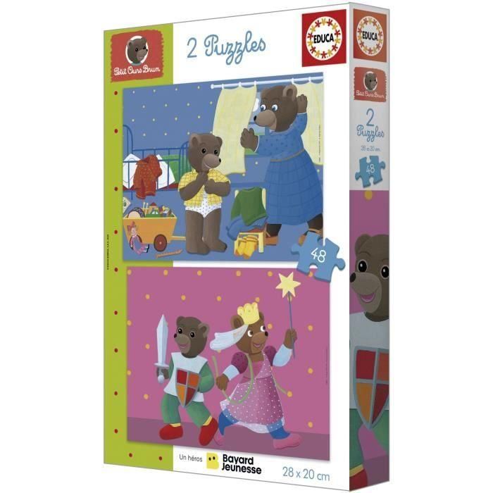 Educa EDU8412668198814 Set de 2 Puzzles de 48 Piezas Osito Pardo para Niños +4 Años 3