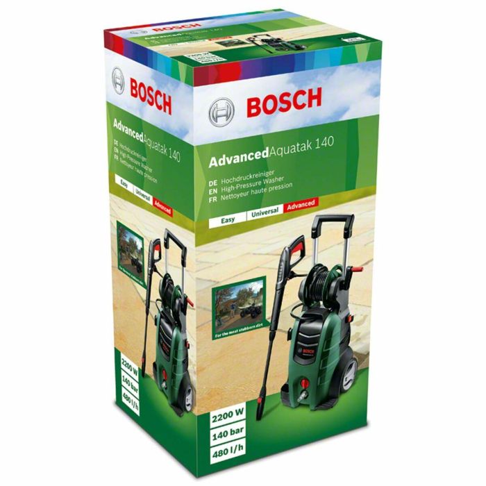Bosch AdvancedAquatak 140 Lavadora Alta Presión - 140 bar, 2100 W, 8m manguera, boquillas chorro, giratoria y limpieza, depósito 550ml. 5 Bosch AdvancedAquatak 140 Lavadora Alta Presión - 140 bar, 2100 W, 8m manguera, boquillas chorro, giratoria y limpieza, depósito 550ml. 5