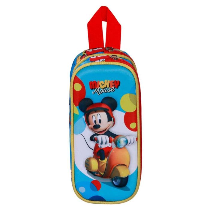 Disney Mickey Mouse Estuche Portatodo 3D Doble Scooter Azul con 2 Compartimentos y Forro Interior 1 Disney Mickey Mouse Estuche Portatodo 3D Doble Scooter Azul con 2 Compartimentos y Forro Interior 1