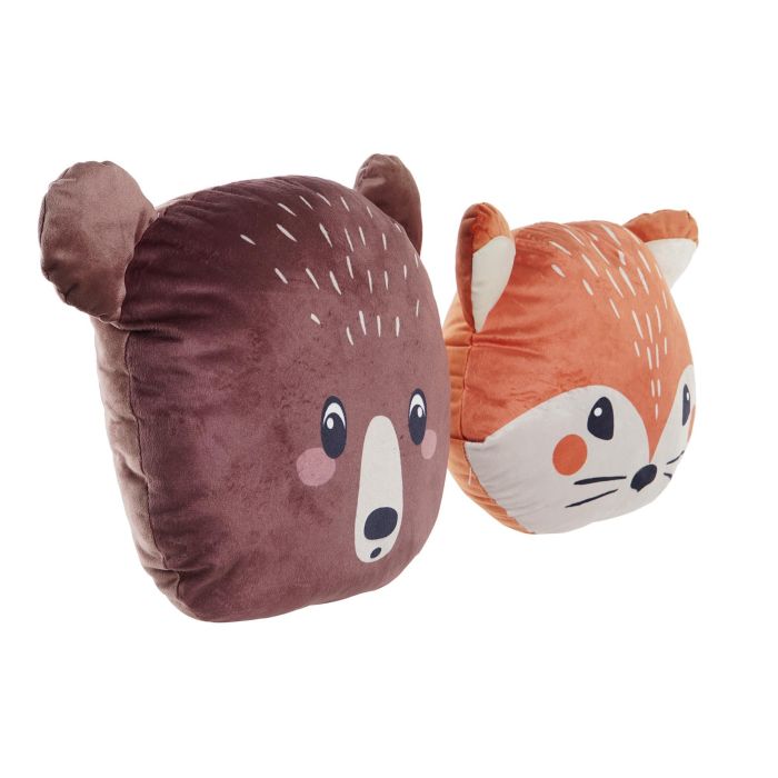 DKD Home Decor Cojin Kids Animales del Bosque Naranja Marron Poliester 12 x 28 x 39 cm (6 Unidades) 3 DKD Home Decor Cojin Kids Animales del Bosque Naranja Marron Poliester 12 x 28 x 39 cm (6 Unidades) 3