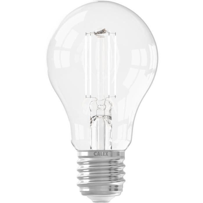 Bombilla LED E27 - CALEX - ESTÁNDAR A60 - Filamento recto - 7 W - 806 lm - 2700 K - Regulable - Transparente 1 Bombilla LED E27 - CALEX - ESTÁNDAR A60 - Filamento recto - 7 W - 806 lm - 2700 K - Regulable - Transparente 1