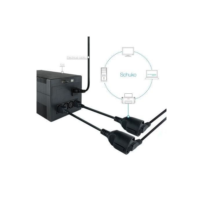 Nanocable 10.22.0901 Cable Adaptador de Alimentación para SAI - C14 Macho a CEE7 Hembra (Schuko) - 25 cm, Negro 1 Nanocable 10.22.0901 Cable Adaptador de Alimentación para SAI - C14 Macho a CEE7 Hembra (Schuko) - 25 cm, Negro 1