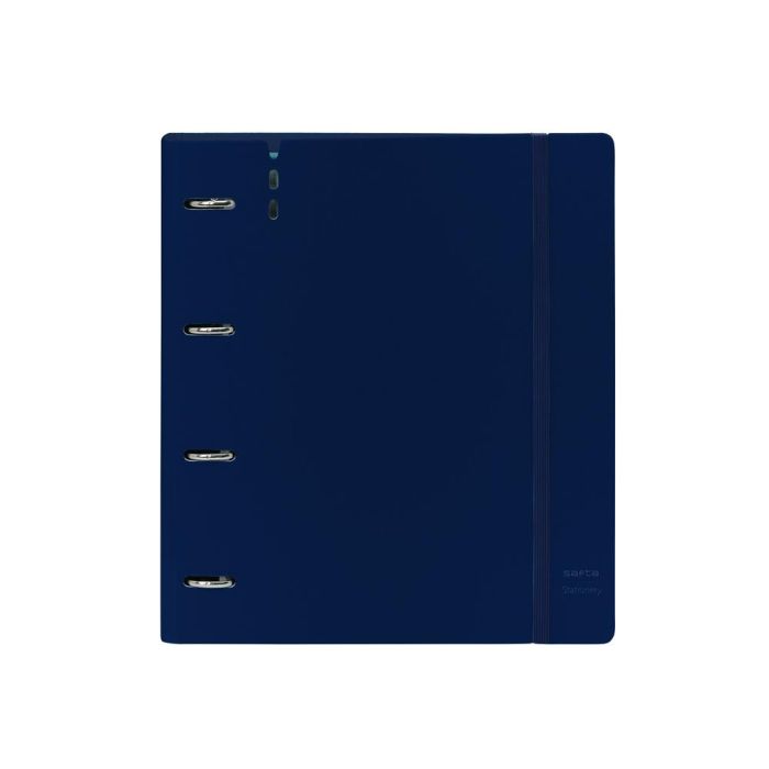 Carpeta Con Recambio Safta Din A4 Cuadro 5 mm Polipropileno Foam 4 Anillas 35 mm Azul Oscuro