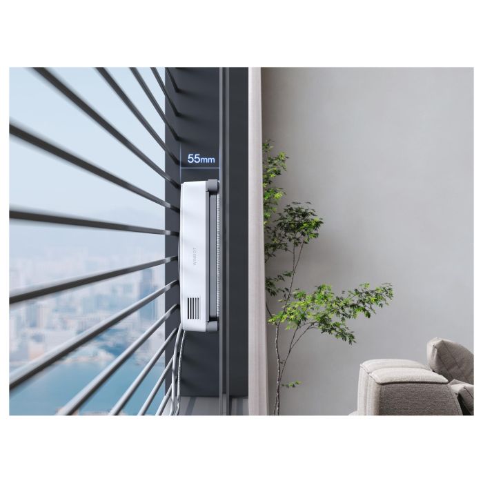 ECOVACS WINBOT Mini Robot Limpiacristales, Succión Universal 22x25 cm, Gris y Blanco, Batería de Ión-Litio, Nivel de Ruido 63 dB