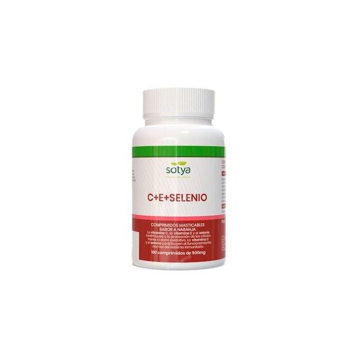 SOTYA Vitamina C + E Selenio Antioxidante 100 Comprimidos - Protege células del daño oxidativo
