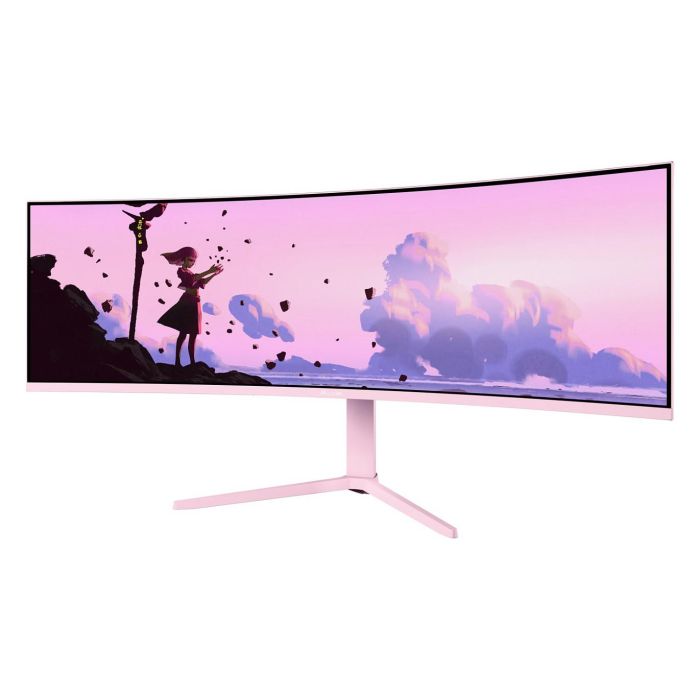 Arozzi Nova 49" Curved Monitor Gaming, Pantalla VA 5120 x 1440 Dual QHD, 165Hz, 4ms, 1500R, Altavoces, HDMI 2.1, DisplayPort, Rosa