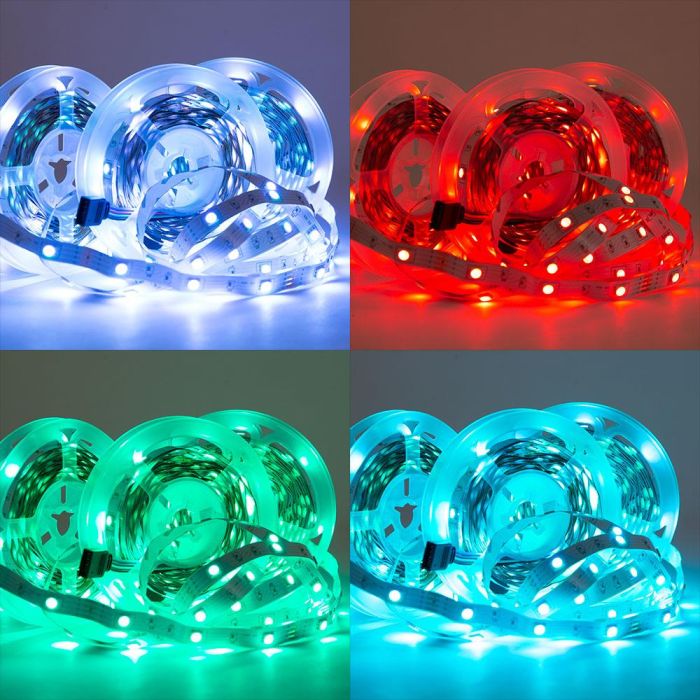 Kit Tira 108W 4.500Lm 450 LEDs 15 metros RGB Blister Transformador, Controlador, Control Remoto IP20 40.000H [CA-KITRGB-15M] 1