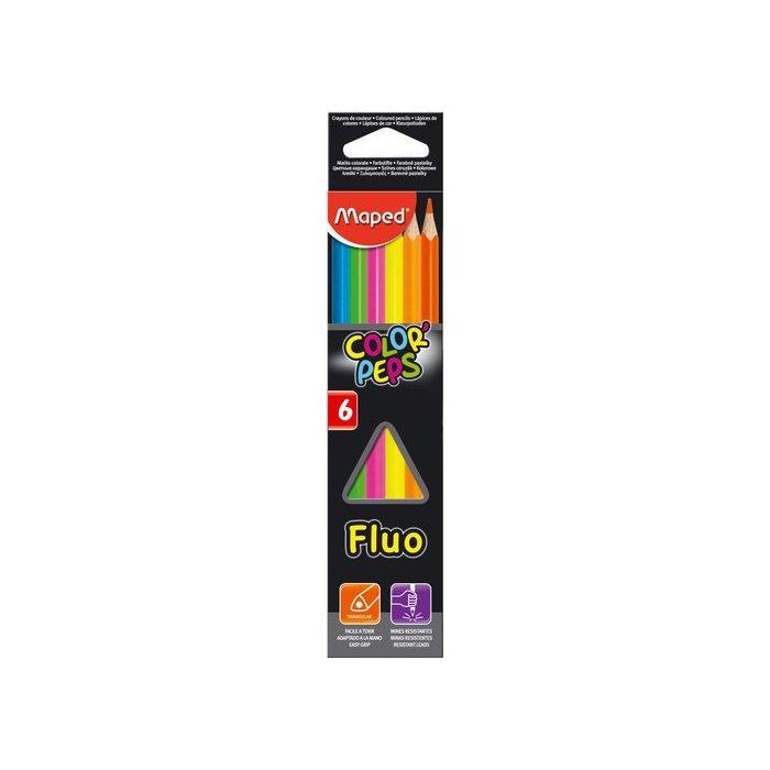 Lapiz Fluor Maped Color Peps Fluo Estuche De 6 (Set de 24)