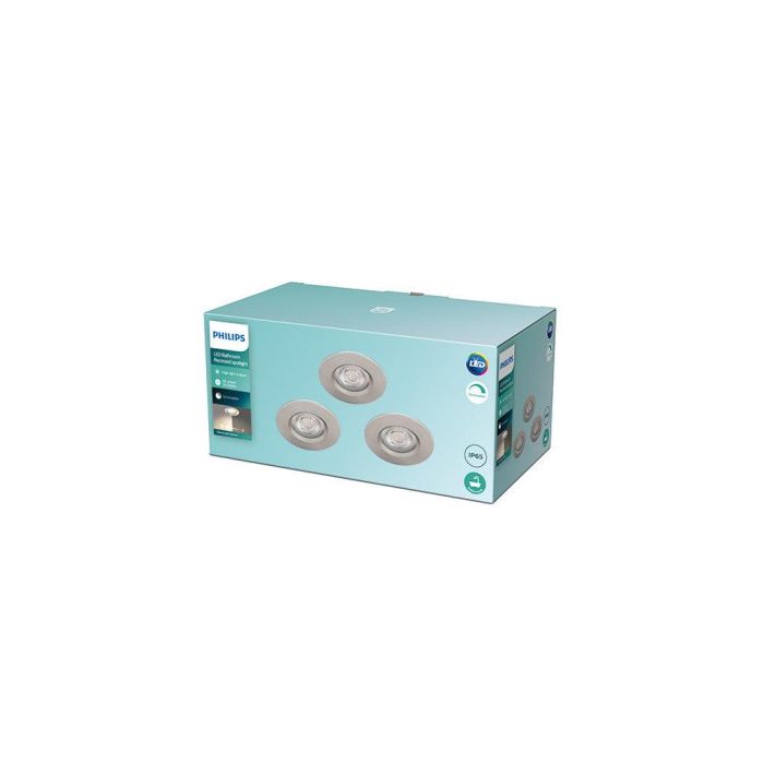 Pack 3 Downlight LED Philips "Dive" Circular 5,5W 350Lm Niquelado 2700K IP65 [PH-8718699755959] 1