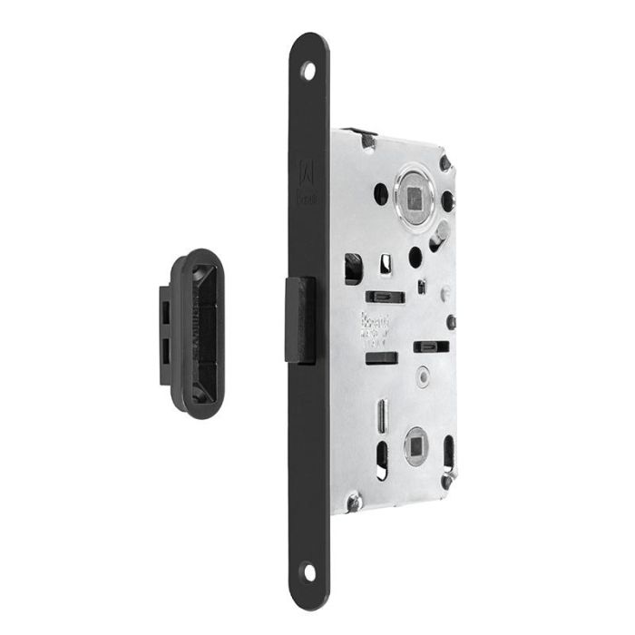 Cerraduras Y Bisagras B-Forty C95 E50 Picaporte Magnético Negro con Muletilla A 95mm y Cerradura Incluida