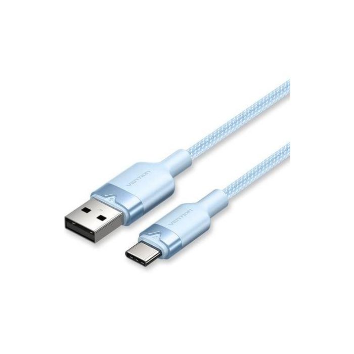 Cable USB 2.0 Tipo-C Vention CTNLF/ USB Tipo-C Macho - USB Macho/ Hasta 60W/ 480Mbps/ 1m/ Azul