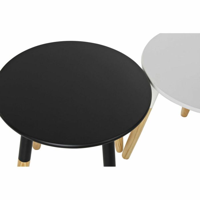 Mesita Auxiliar Scandi DKD Home Decor Blanco Negro 48 x 48 x 48 cm (2 Unidades) 1 Mesita Auxiliar Scandi DKD Home Decor Blanco Negro 48 x 48 x 48 cm (2 Unidades) 1