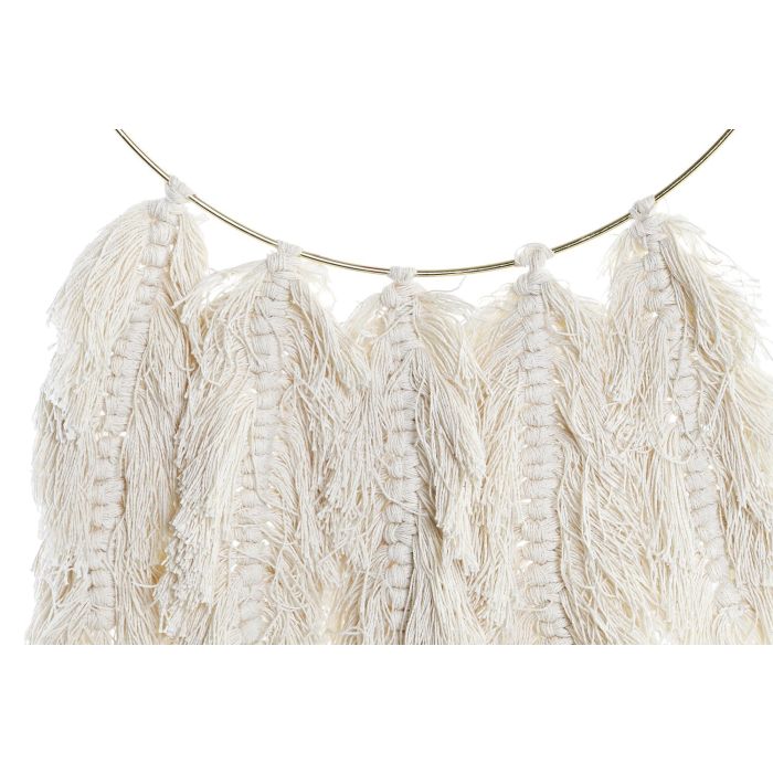 DKD Home Decor Decoración Colgante Boho Beige de Fibra y Metal, 75 cm Alto x 30 cm Ancho x 2.5 cm Fondo, Set de 4 Unidades 1 DKD Home Decor Decoración Colgante Boho Beige de Fibra y Metal, 75 cm Alto x 30 cm Ancho x 2.5 cm Fondo, Set de 4 Unidades 1