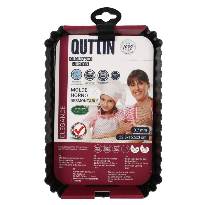 Molde para horno desmontable Quttin 22.5x15.5x3 cm (12 Unidades) 1 Molde para horno desmontable Quttin 22.5x15.5x3 cm (12 Unidades) 1