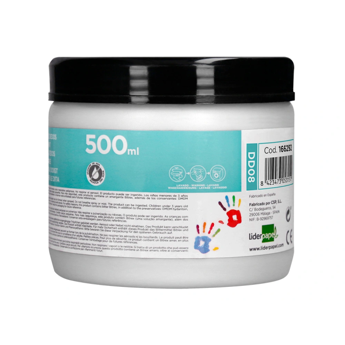 Liderpapel Pintura Dedos Tarrina 500 ml Blanco 2