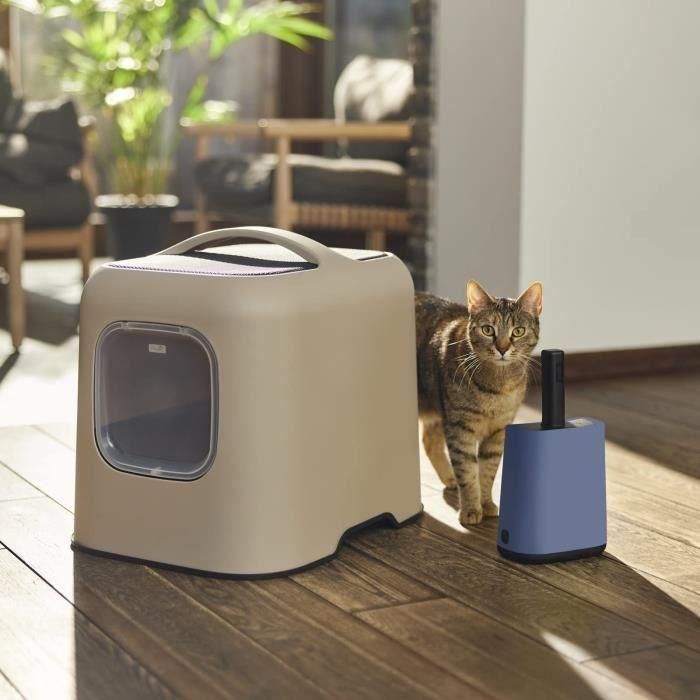 Rotho Mypet Pala con Soporte Biala Azul Horizon para la Limpieza Fácil de Areneros, con Almacenamiento Integrado de Bolsas, Plástico Reciclado 2