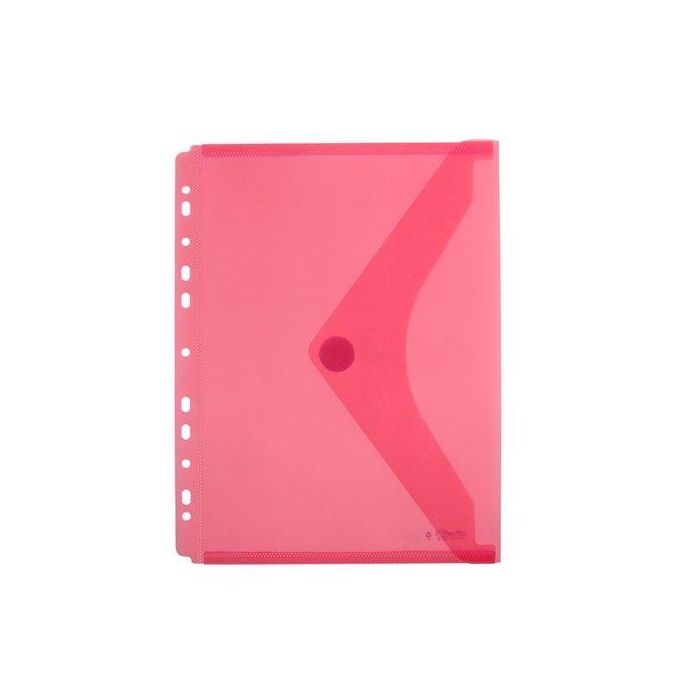 Dosier Sobre Office Box Pp Velcro A4 Multitaladro Rojo (Set de 10)