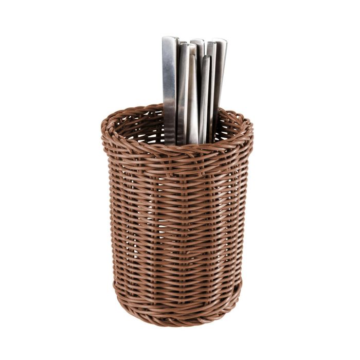 Inde Organizador Cubiertos PP Rattan Redondo 11.8 x 15.7 x 12.1 cm 2