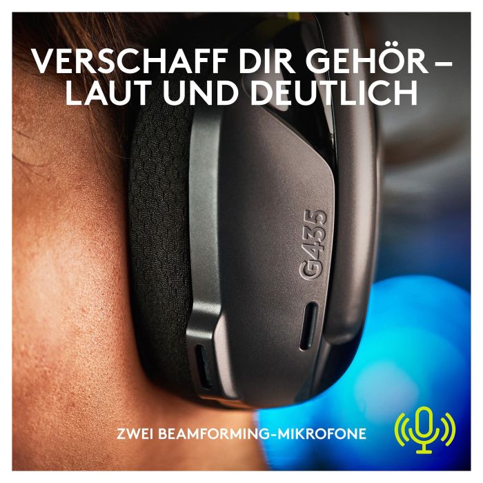 Logitech G435 Auriculares Gaming Inalámbricos Bluetooth Negros y Amarillos 2