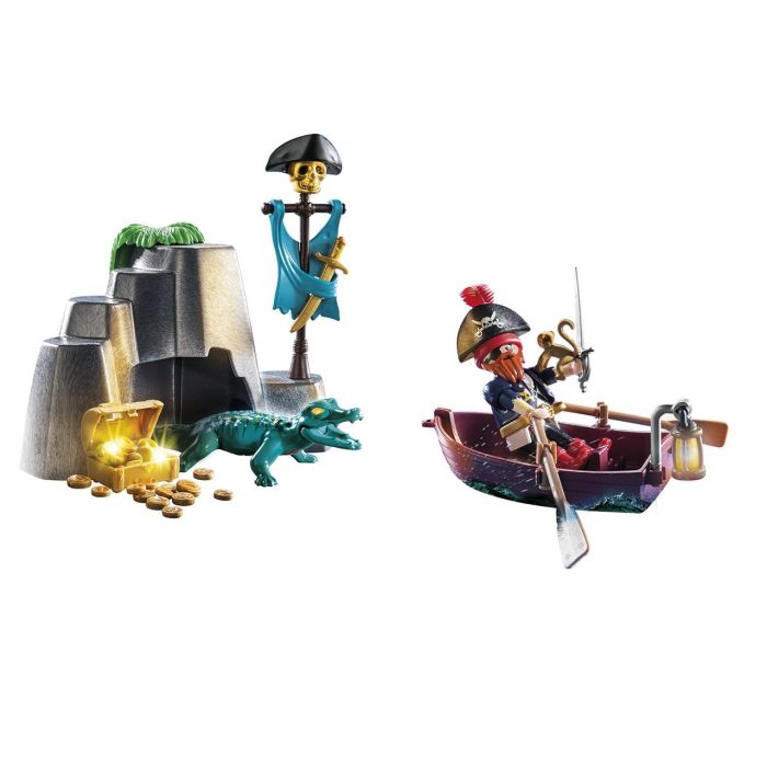 Playmobil 70860 Escondite del Tesoro Pirata con Figura de Capitán, Mono y Caimán - Set de 51 Piezas para Niños +4 Años 1 Playmobil 70860 Escondite del Tesoro Pirata con Figura de Capitán, Mono y Caimán - Set de 51 Piezas para Niños +4 Años 1