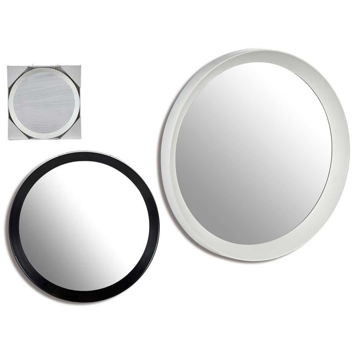Espejo Redondo Giftdecor Blanco y Negro 52x52 cm (6 Unidades) Espejo Redondo Giftdecor Blanco y Negro 52x52 cm (6 Unidades)