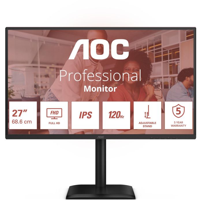 AOC Monitor 27E4U 27 Pulgadas Full HD IPS 1920x1080 4ms VGA HDMI DP USB Negro 1 AOC Monitor 27E4U 27 Pulgadas Full HD IPS 1920x1080 4ms VGA HDMI DP USB Negro 1