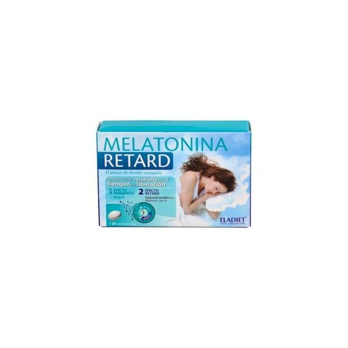 ELADIET Melatonina 1,85mg con Lavanda 30 Comp. Liberación Inteligente para Conciliar el Sueño y Relajación