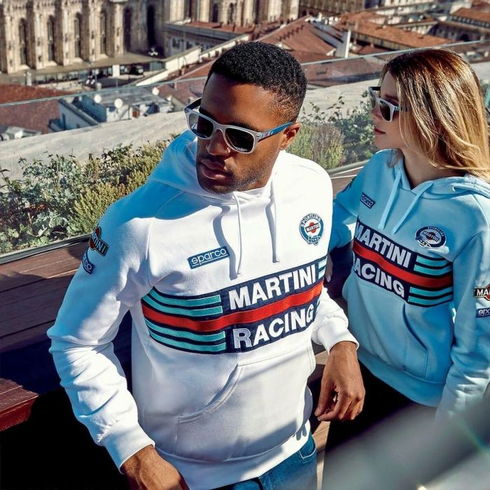 Sparco S01279MRCE4XL Sudadera con Capucha Martini Logo y Franjas de Carreras Icónicas, Forro Jersey, Azul Celeste XL 3 Sparco S01279MRCE4XL Sudadera con Capucha Martini Logo y Franjas de Carreras Icónicas, Forro Jersey, Azul Celeste XL 3
