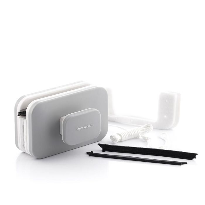 Innovagoods Limpiacristales magnético para doble acristalamiento de 20 mm, incluye imanes, 4 esponjas y 2 gomas de repuesto