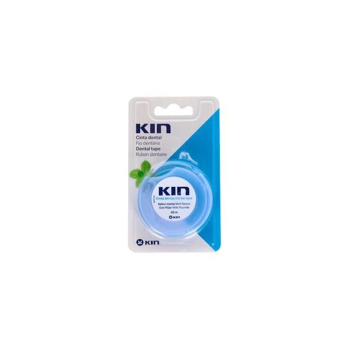 KIN Cinta Dental con Flúor Sabor Menta 50 ml | Hilo para Limpieza Interdental Profunda y Eliminación de Placa Bacteriana