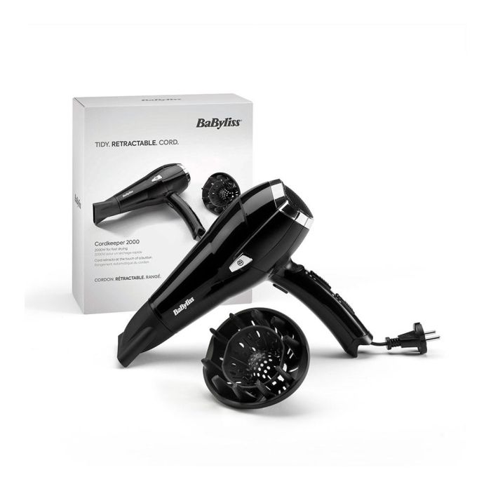 BABYLISS - Secador de pelo - 2000W - CordKeeper 2000 - negro - D374E 2