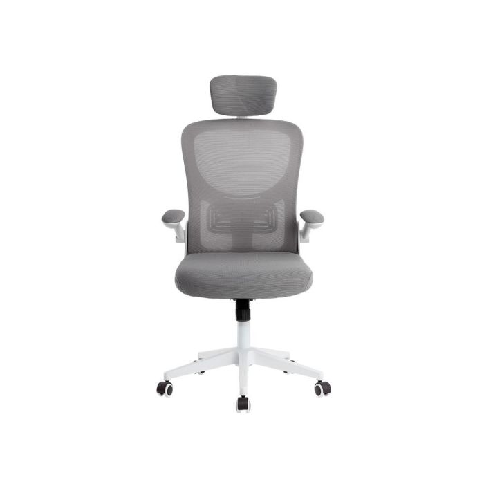 Silla Q-Connect Ergonomica Pal Ermo Malla Base Nylon Alt Max 1300 Anc 610 Prof 600 Ruedas Premium Color Blanco Gris