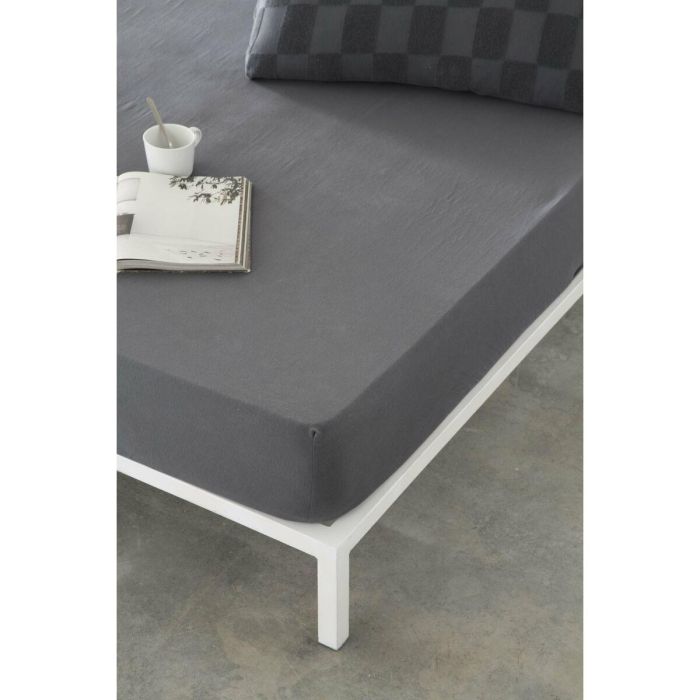 Sábana Bajera Ajustable Naturals ELBA Gris oscuro 150 x 200 (Cama de 150) Sábana Bajera Ajustable Naturals ELBA Gris oscuro 150 x 200 (Cama de 150)